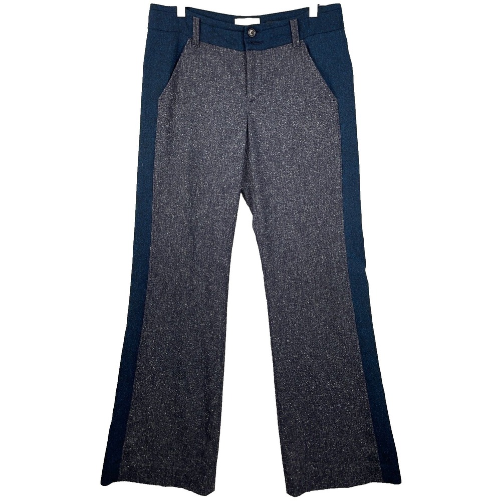 Anthropologie Elevenses Pants Sz 8 The Brighton Flecked Colorblock Tweed Trouser